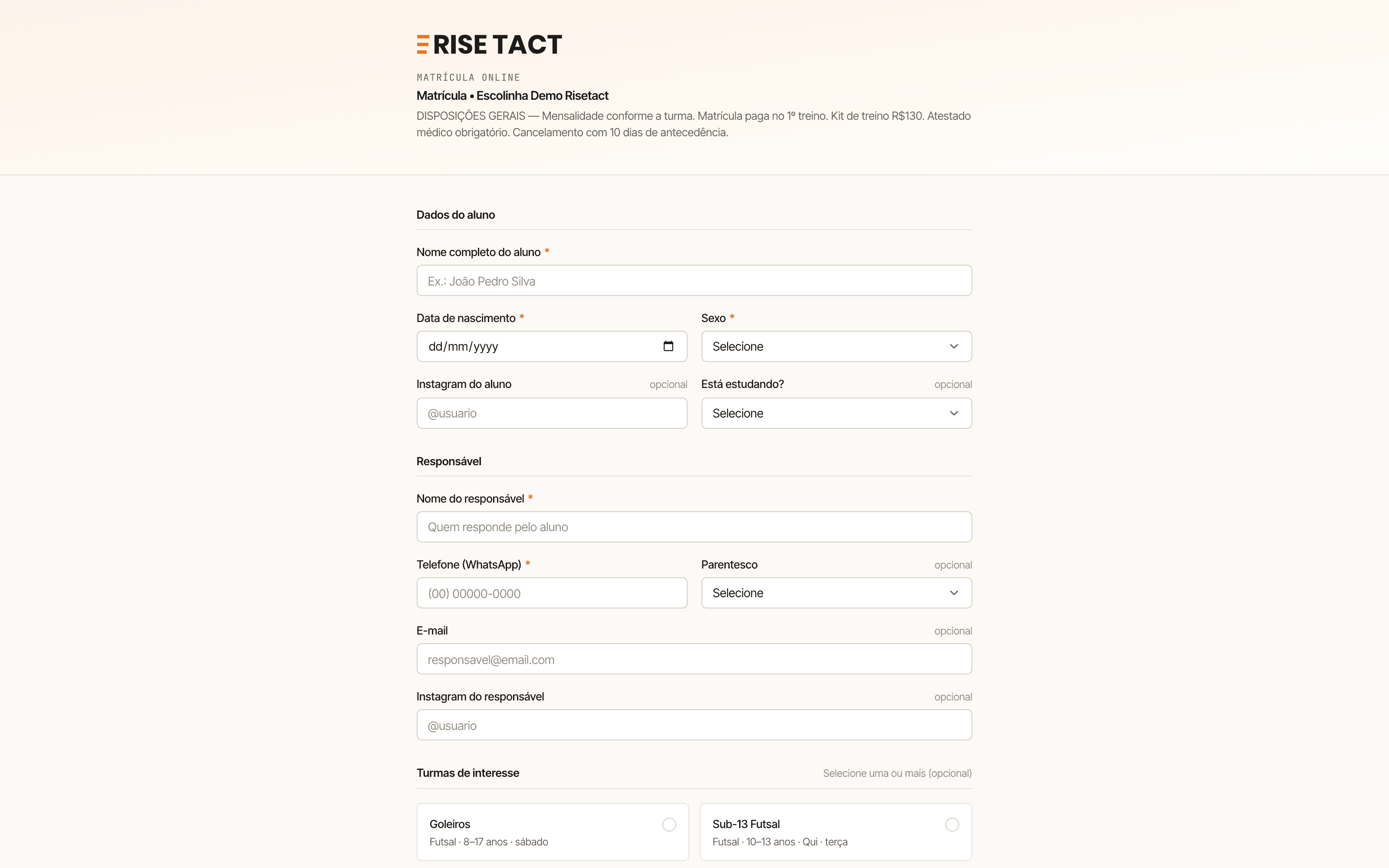 Tela real do Risetact (2)